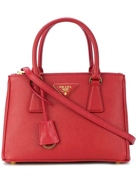 prada glace calf bag borsa a mano rossa